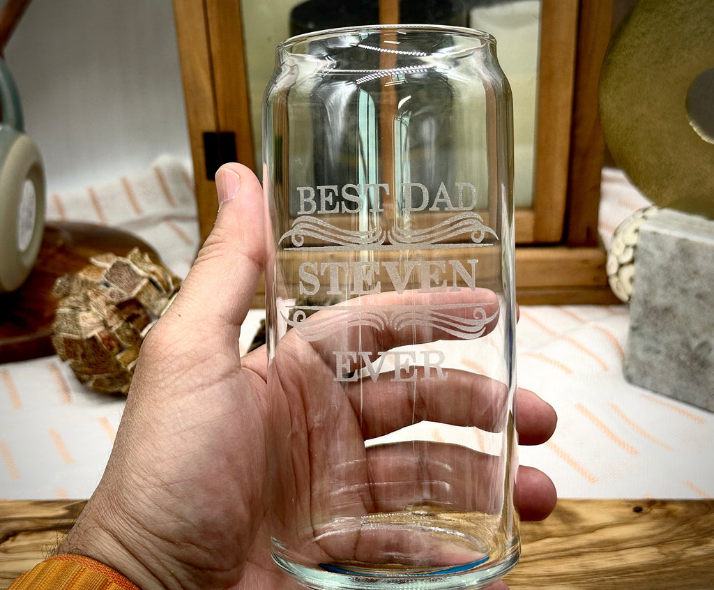 Custom Beer Can Glass Gifts for Men, Personalized Beer Glass Gift for Dad, Custom Beer Glasses for Men, Engraved Glasses for Men