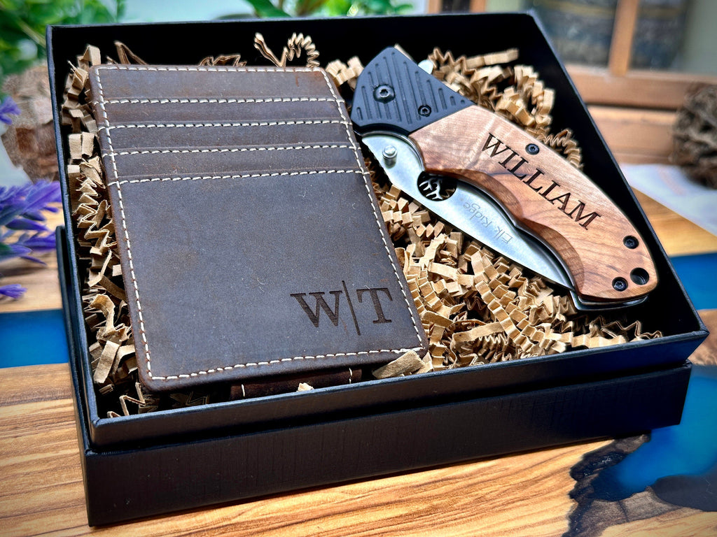 PERSONALIZED Knife and Money Clip Thank You Groomsmen Gifts Engraved for Wedding Party