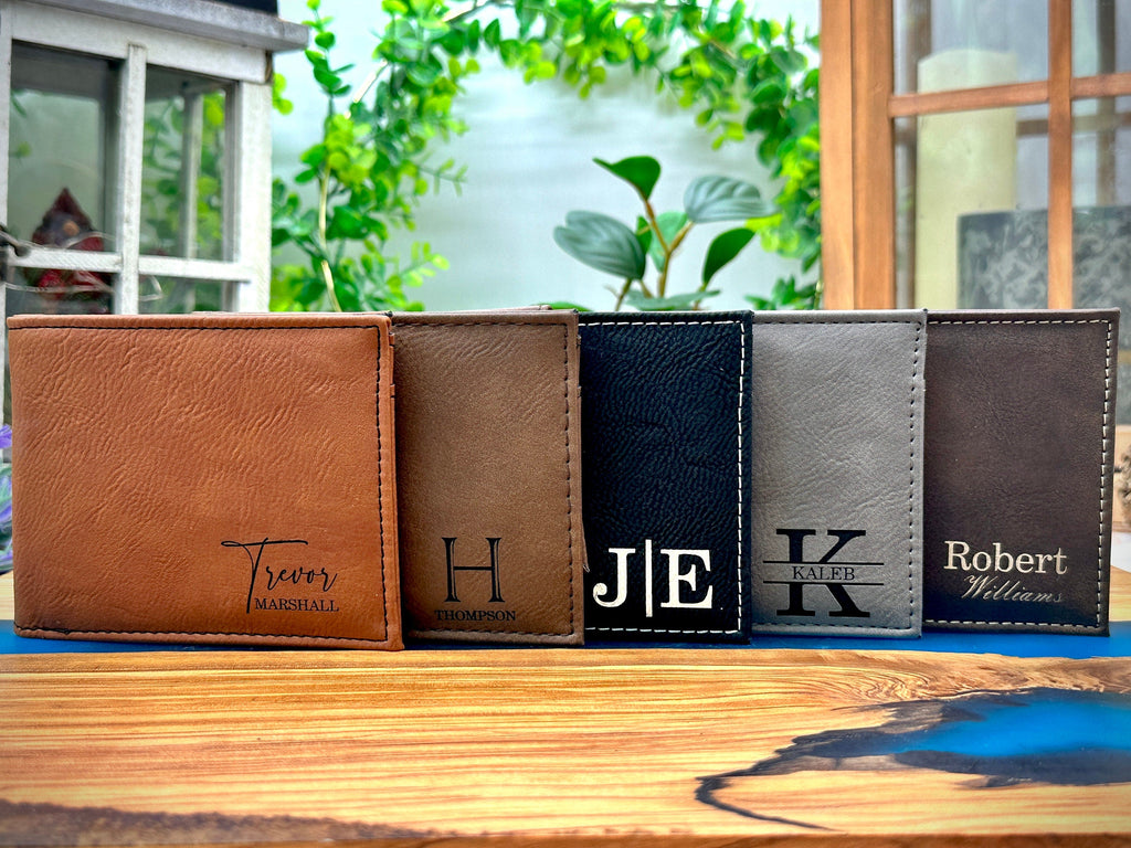 Personalized WALLET Gift Ideas for Men and Groomsmen Gifts for Wedding Party