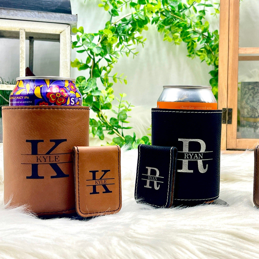 Personalized Groomsmen Proposal Gift Ideas with Can Cooler and Money Clip