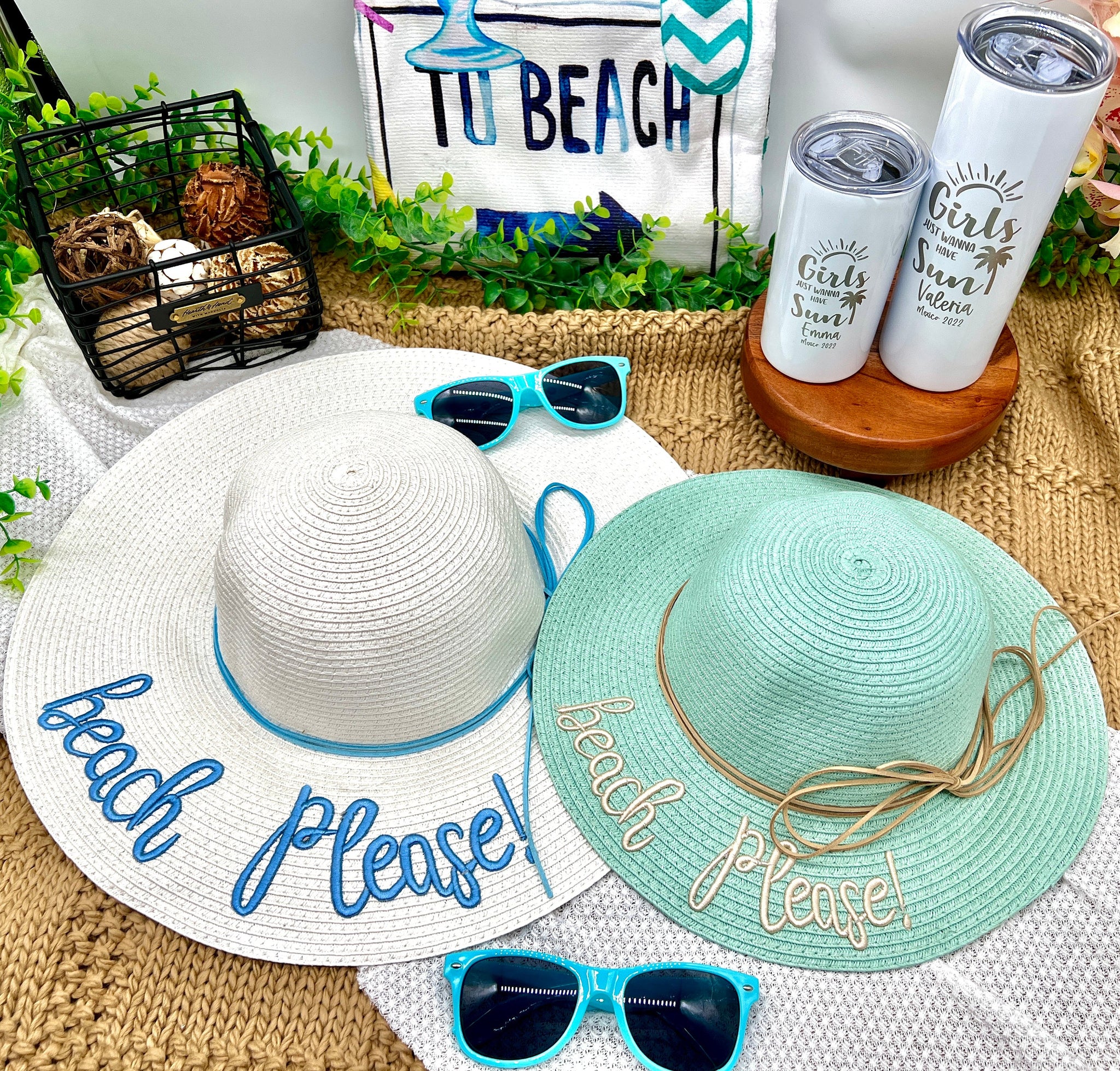 Beach Please summer Beach Hat Beach Please Floppy Hat with UPF 50+ – Dixieland Dreams main image 2