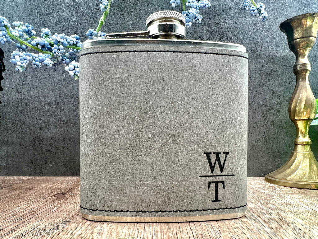 Personalized Flask for Men, Groomsman Gift, Leather Flask, Flask Personalized, Flasks, Bachelor Party Gifts